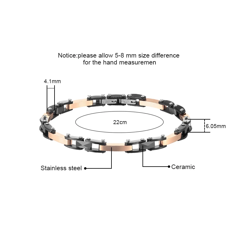 Ceramic Fusion Dual-Tone Bracelet size detail Ceramic Fusion Dual-Tone Bracelet size detail